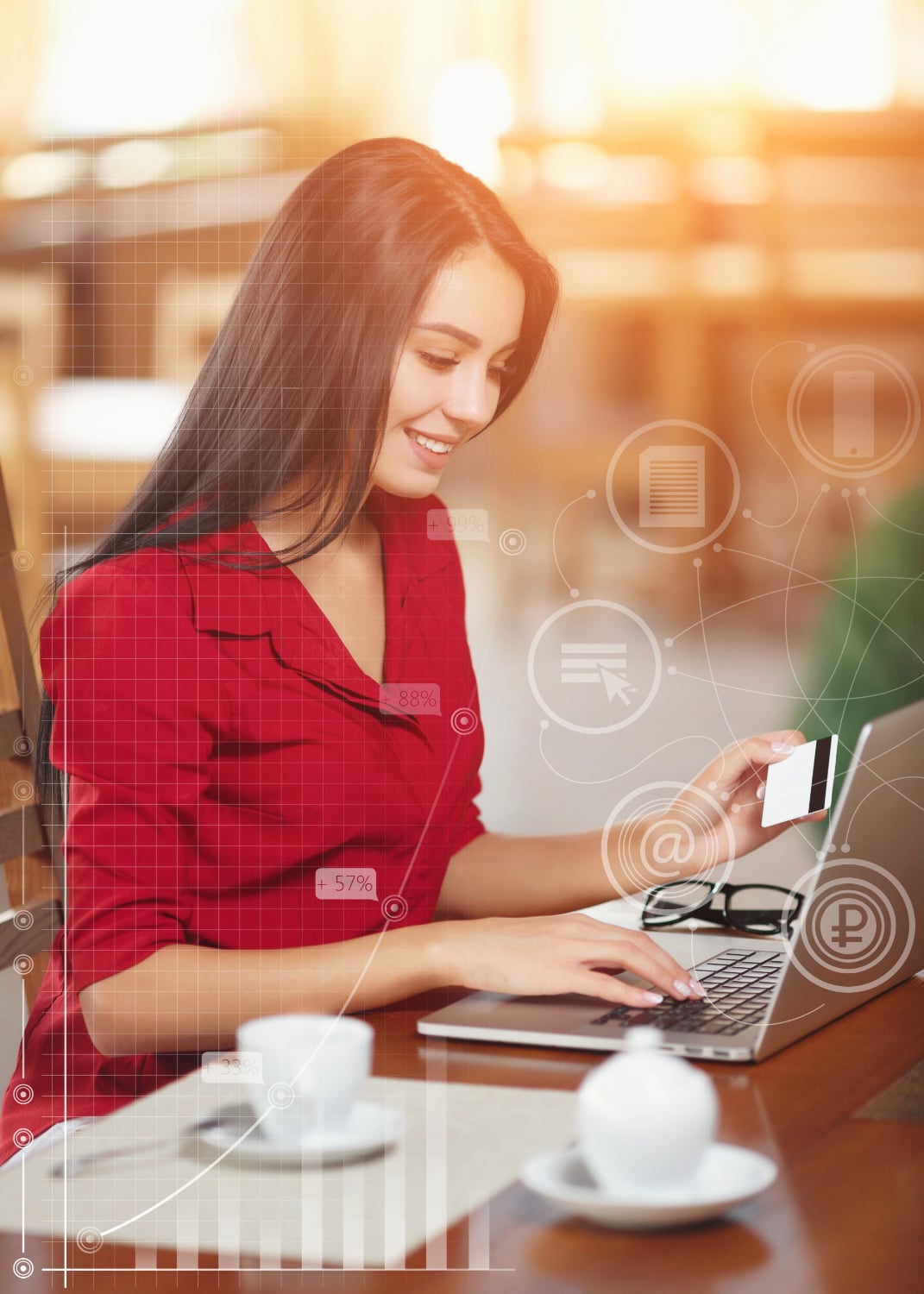 Woman using laptop